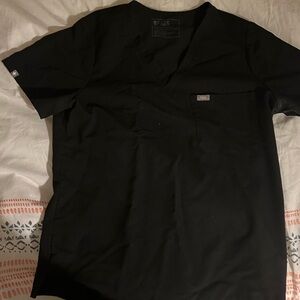 Figs Black Women's Short Sleeve Scrub Too